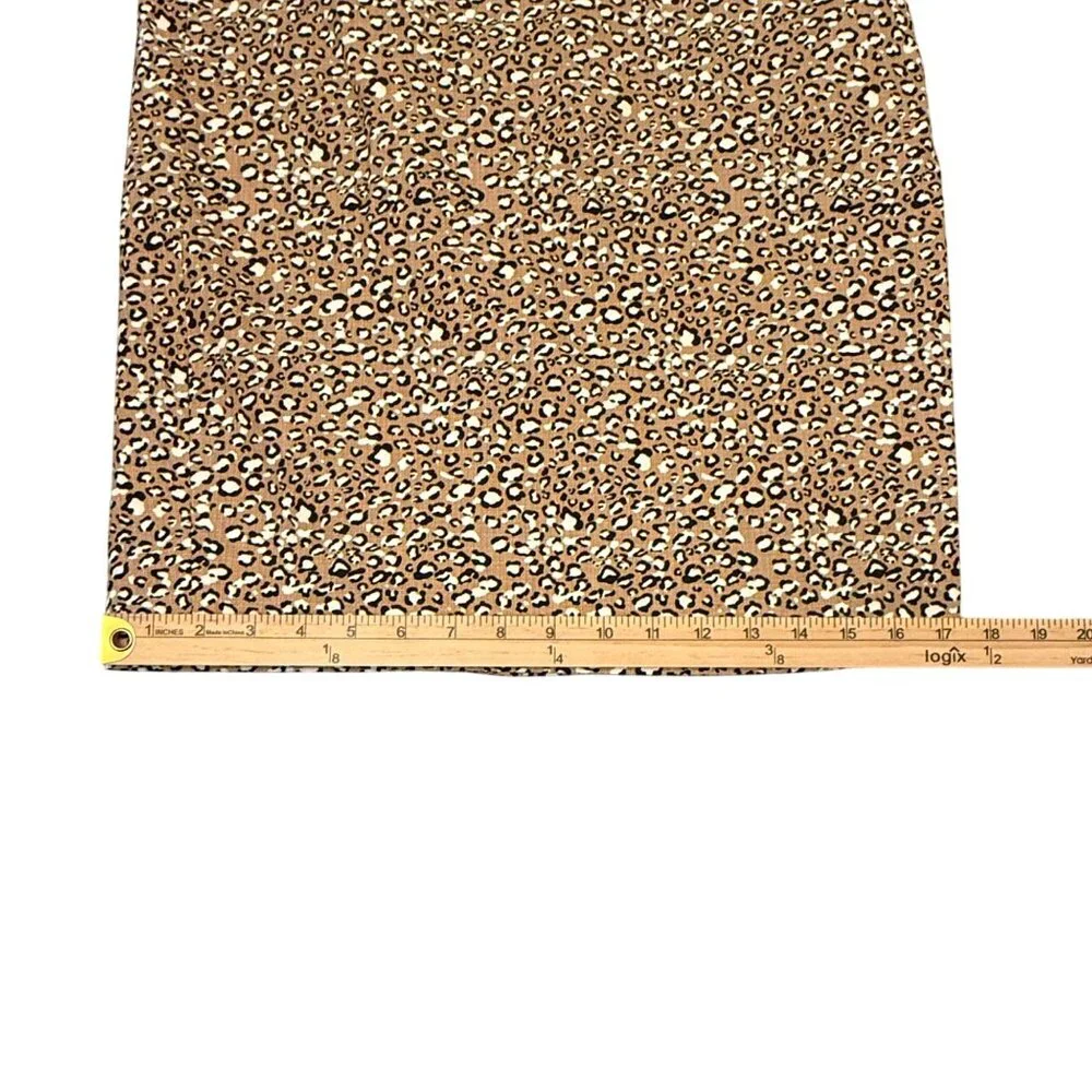 J.Crew Leopard‎ Print Pencil Skirt Womens Size 2 Cotton Blend Beige & Black